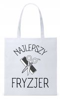 Dla Fryzjera Fryzjerki Torba Eco Biała Shopper Z Nadrukiem Ze Zdjęciem