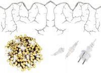 GIRLANDA SOPLE 200 LED 8M STAŁE BIAŁE CIEPŁE EFEKT FLASH FLESZ ZEWNĘTRZNE