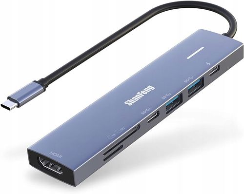 ShanFeng Hub USB C 4K 60 Hz, 7 w 1 adapter z HDMI, 100 W PD, 10 Gbps na Arena.pl
