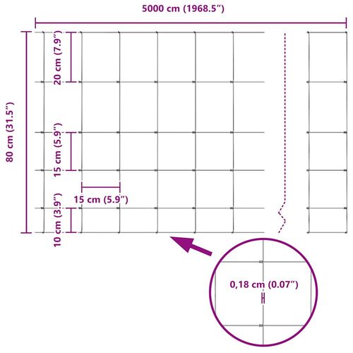 Ogrodzenie pastwiskowe Srebrny 50 x 0.8 m Stal galwanizowana na Arena.pl