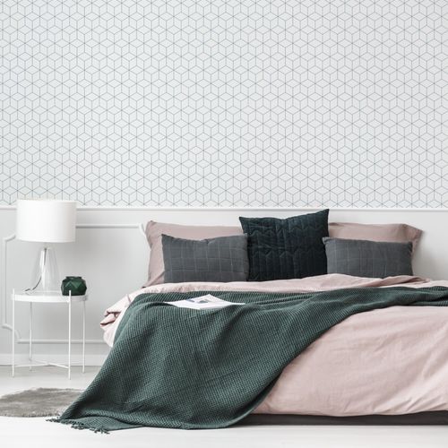 Tapeta Do Salonu Wzór GEOMETRYCZNY 3D Sześciany na Arena.pl