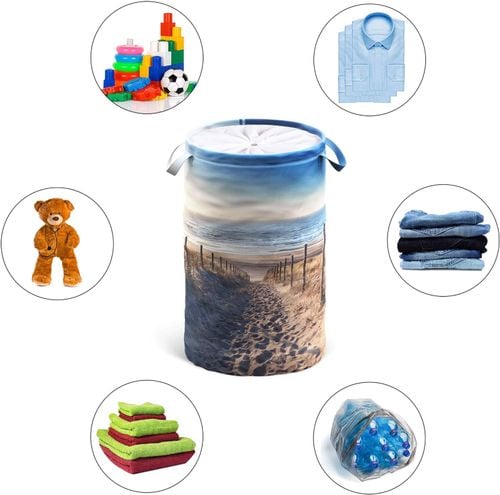 Kosz Pojemnik Worek Na Pranie zabawki z Pokrywą na Arena.pl