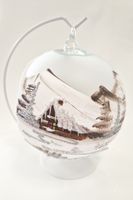 Bombka na Świeczkę Ręcznie Malowana Zimowy Pejzaż