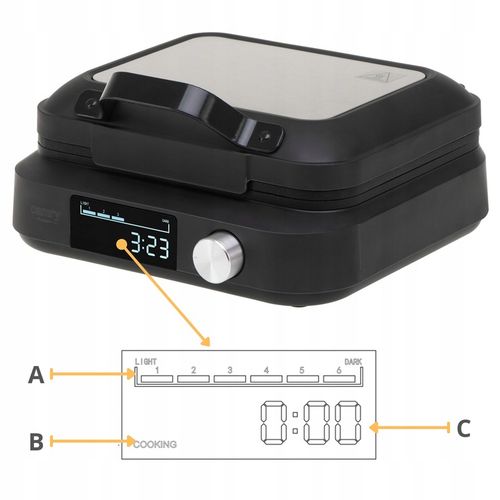 GOFROWNICA 2200W na 2 gofry XXL Timer Głębokie płyty Regulacja na Arena.pl