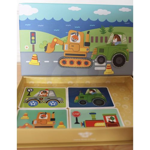TOOKY TOY Układanka Magnetyczna Puzzle Montessori Pudełko Edukacyjne Pojazdy 80 el. na Arena.pl