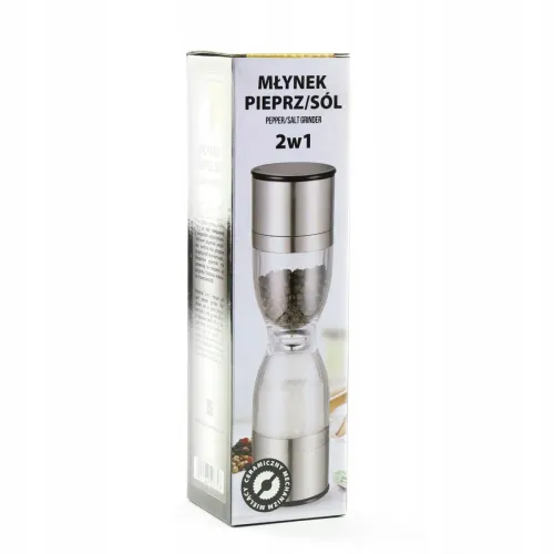 MŁYNEK RĘCZNYDO MIELENIA PRZYPRAW SOLI PIEPRZU DWUSTRONNY KLEPSYDRA 2W1 na Arena.pl
