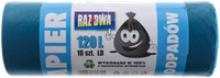 Worki na śmieci 120L niebieskie na papier 10 sztuk