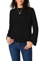 Tapata Damski Sweter z Okrągłym Dekoltem Czarny L