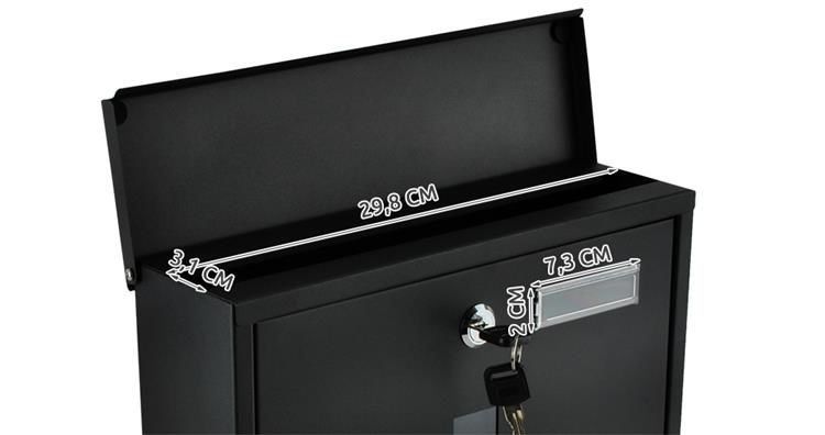 Skrzynka na listy - czarna zdjęcie 3