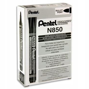 MARKER PERMANENTNY Pentel N850 okrągły CZARNY 12x zdjęcie 1