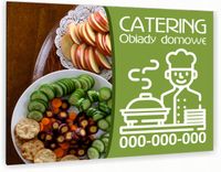 nadruk UV TABLICZKA reklamowa aluminiowa CATERING OBIADY dibond 40x30