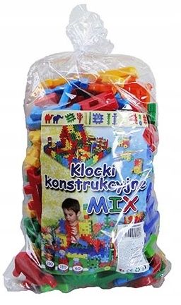 Klocki konstrukcyjne 110 elementów w worku na Arena.pl
