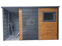 Schowek - Domek Ogrodowy 2x2,5m + Wiata 1m - Drzwi Okno Drewnopodobny ID630