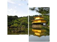 60X60CM ZŁOTY DOMEK MITH HUANG DWU OBRAZ ŚCIAN