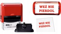 ŚMIESZNA PIECZĄTKA czerwona 47x18 COLOP C30 automat TWÓJ WŁASNY TEKST