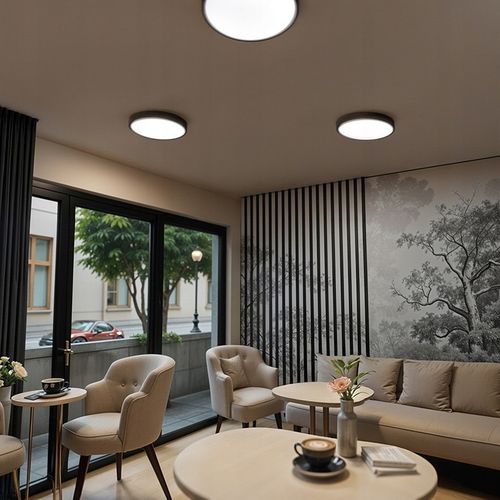 Plafon Natynkowy LED 40cm Okrągły Czarny 40W 4000K 3400lm z czujnikiem na Arena.pl