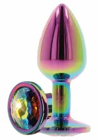 toyjoy twilight booty jewel large metalowy z tęczowym kryształem