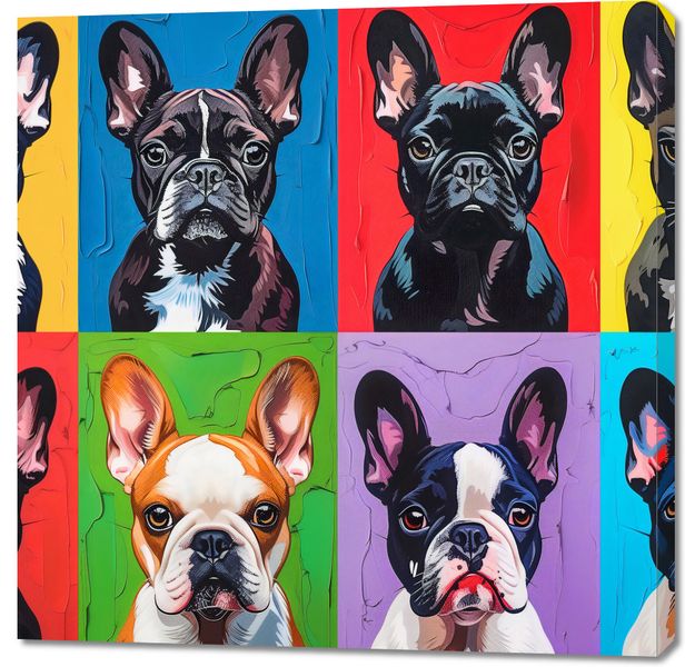 Obraz 100x100cm Buldogi Francuskie zdjęcie 1
