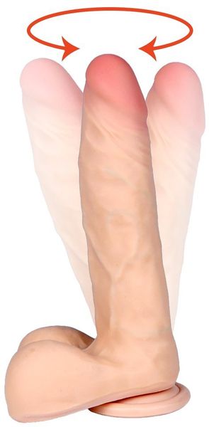 Dildo Rotacyjne Z Cyber Skóry - Loveclonex Neptun 8" zdjęcie 5