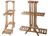 REGAŁ DREWNIANY NA KWIATY DONICZKI TRZYPOZIOMOWY PÓLKA KWIETNIK