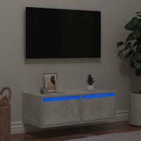 Szafka pod TV z oświetleniem LED, szarość betonu, 75x35,5x25 cm