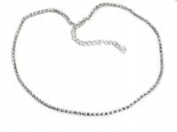 Krótki Srebrny Choker Cyrkonie Kryształy Kiara