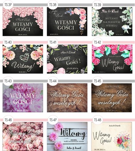 TABLICE powitalna na ślub rustykalna wesele 70x50 na Arena.pl