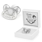 SREBRNY smoczek SMERFY 925 Chrzest GRAWER