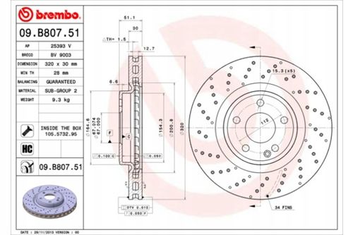TARCZA HAM PRZOD 320X30 V BREMBO na Arena.pl