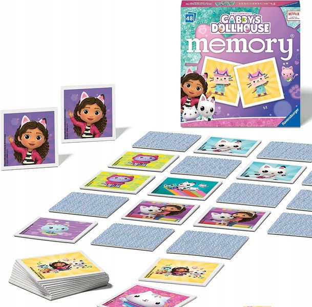 Gra Pamięciowa Karciana Edukacyjna Gabi Koci Domek Układanka 48 Kart Memory zdjęcie 3