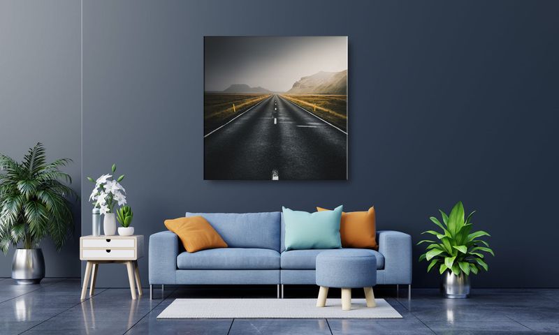 OBRAZ NA PŁÓTNIE 016 Droga na polach 50x50cm zdjęcie 4