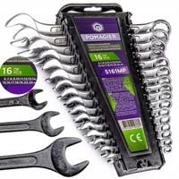 KLUCZE PŁASKO OCZKOWE DWUSTRONNE 6-24 MM ZESTAW 16 KLUCZY MOCNE KOMPLET