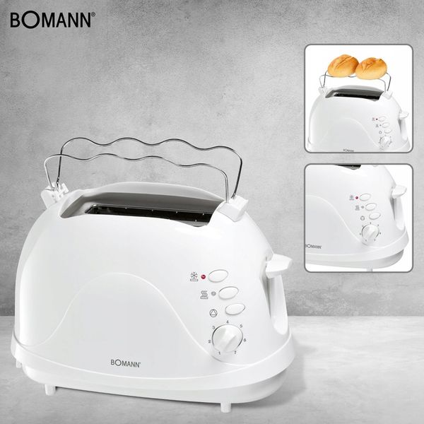 TOSTER NA 2 KROMKI BOMANN TA 879 W CB BIAŁY zdjęcie 3