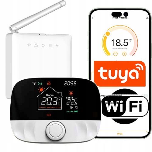 Termostat WIFI z bezprzewodowym przekaźnikiem bezpotencjałowym TUYA na Arena.pl