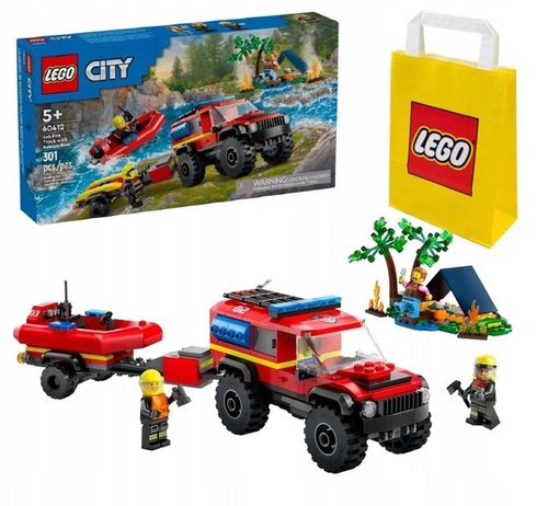 LEGO CITY 5+ AUTO TERENOWY WÓZ STRAŻACKI Z ŁODZIĄ 60412 na Arena.pl