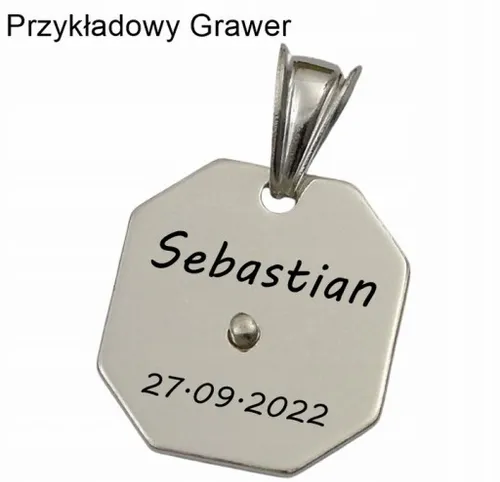 Łańcuszek Srebrny Rombo 3,00 mm z Medalikiem pr 925 Grawer Gratis na Arena.pl