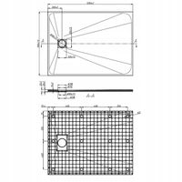 BRODZIK PRYSZNICOWY STRUKTURA KAMIENIA PROSTOKĄTNY RIKO BIAŁY 120x90 CM
