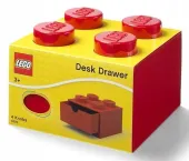 Pojemnik LEGO Desk Drawer 4 na biurko czerwony
