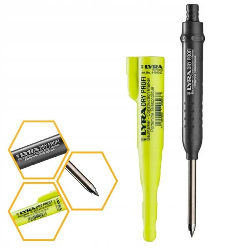 OŁÓWEK BUDOWLANY STOLARSKI ZNACZNIK Z TEMPERÓWKĄ ZMIENNE WKŁADY PROFI na Arena.pl