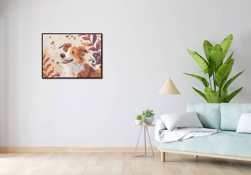 Plakat 80x60cm Collie Jesienną Porą zdjęcie 4
