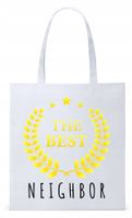 Torba Biała Eco Shopper Dla Sąsiada Sąsiadki Z Nadrukiem Ze Zdjęciem