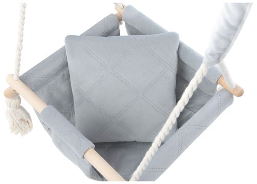 Welurowa huśtawka dla dziecka z poduszką (srebrny) na Arena.pl