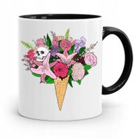 Kubek Czarny Dzień Dziecka Dla Córki Kwiaty Z Nadrukiem Ze Zdjęciem