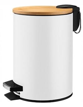 KADAX Kosz Na Śmieci 3L Pojemnik Łazienkowy Biały zdjęcie 1
