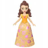 Disney Princess Mini Laleczka Księżniczka Bella złoto-różowa sukienka 9 cm