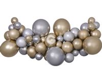 Girlanda balonowa DIY srebrno-złota SHINY urodziny sylwester karnawał wesele 65 balonów