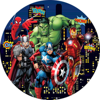 Opłatek na tort AVENGERS Batman Iron Man Hulk Thor CPT. Ameryka Spiderman
