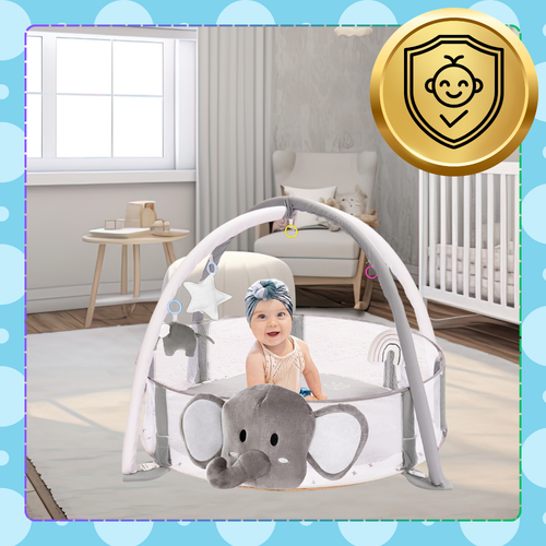 mata edukacyjna dla niemowląt interaktywna 4w1 słonik piłeczki maskotki na Arena.pl