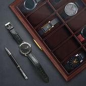 SZKATUŁKA NA ZEGARKI PUDEŁKO ETUI ORGANIZER 12 szt + GRATIS NA WALENTYNKI