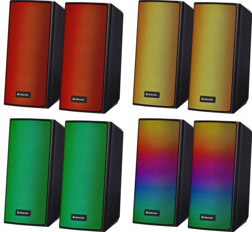 GŁOŚNIKI 2.0 DO LAPTOPA PC KOMPUTEROWE GAMINGOWE LED RGB USB 5V 8W DEFENDER na Arena.pl